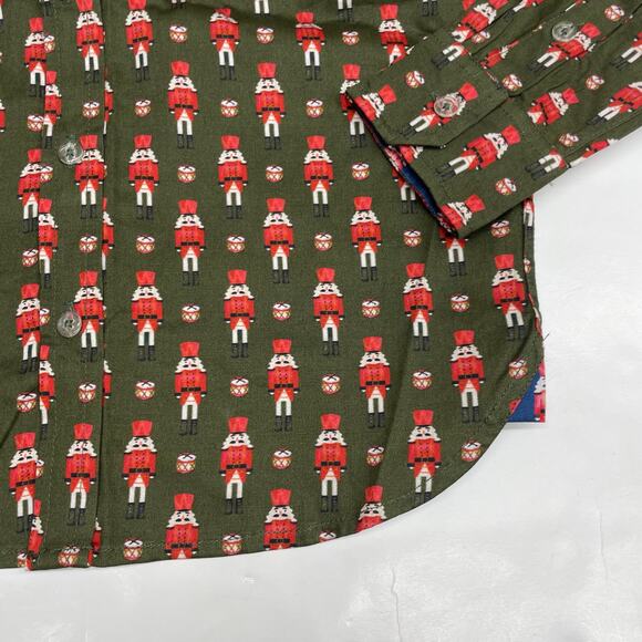NWT TukTuk Designs 7-8Y Green Nutcracker Button Up - Picture 4 of 5